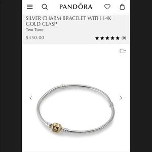 Pandora Bracelet with 14k gold clasp! ON SALE